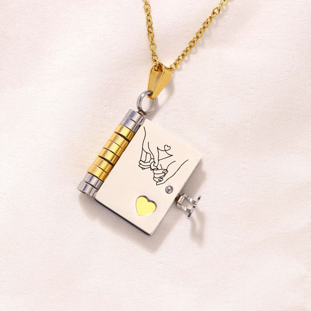 For Love - Two Wishes Book Necklace