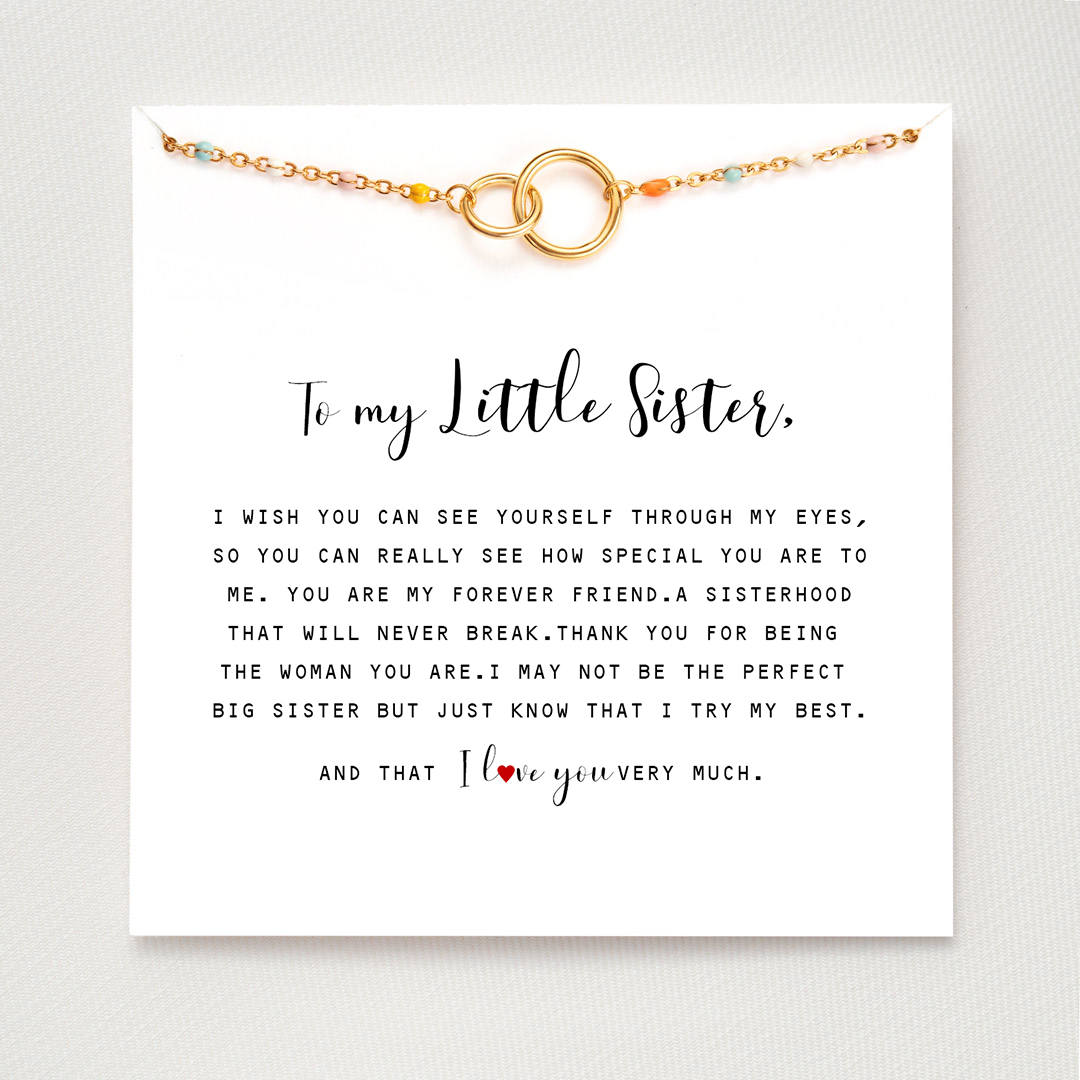 To My Little Sister Double Circle Bracelet