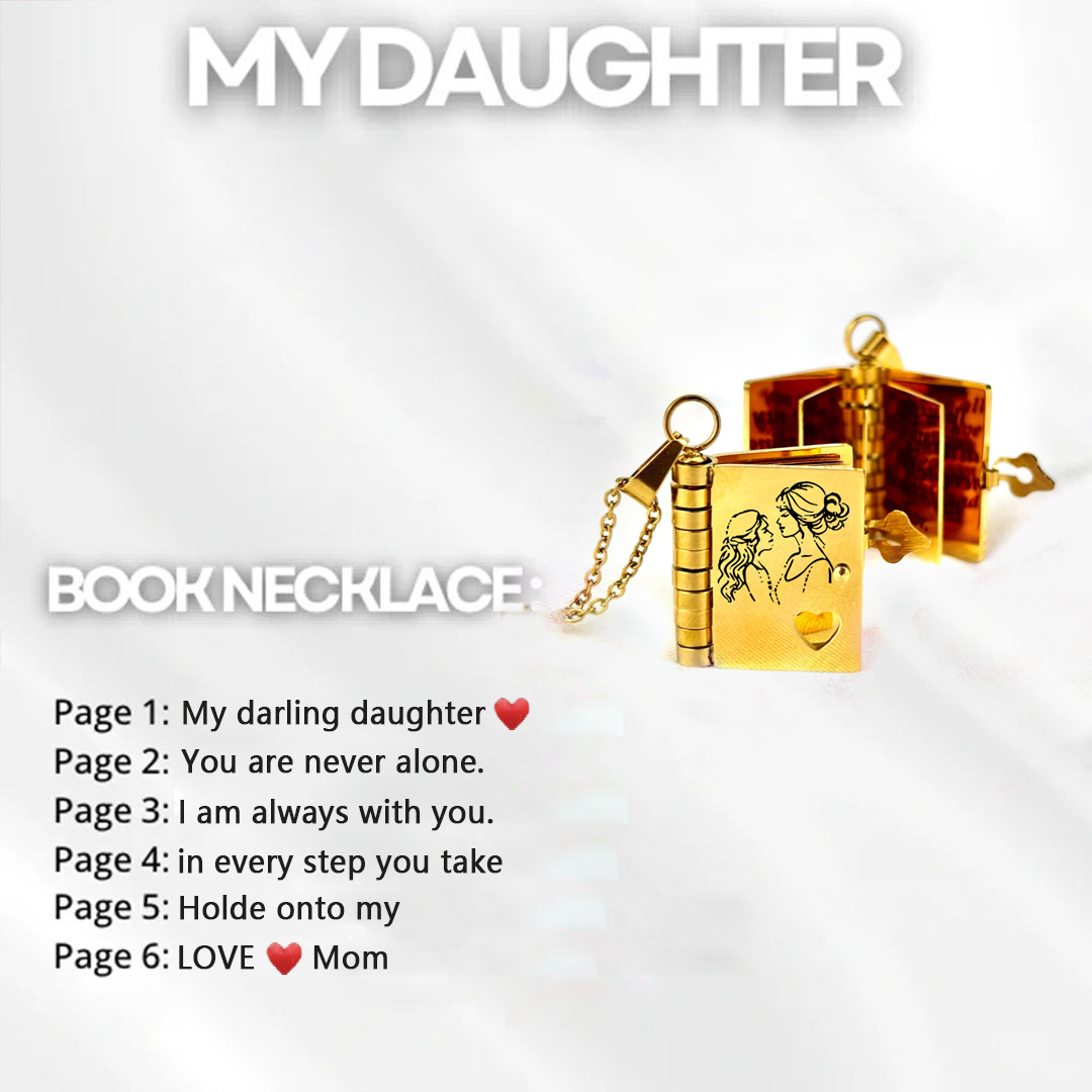For Daughter - My Darling Daughter Book Necklace