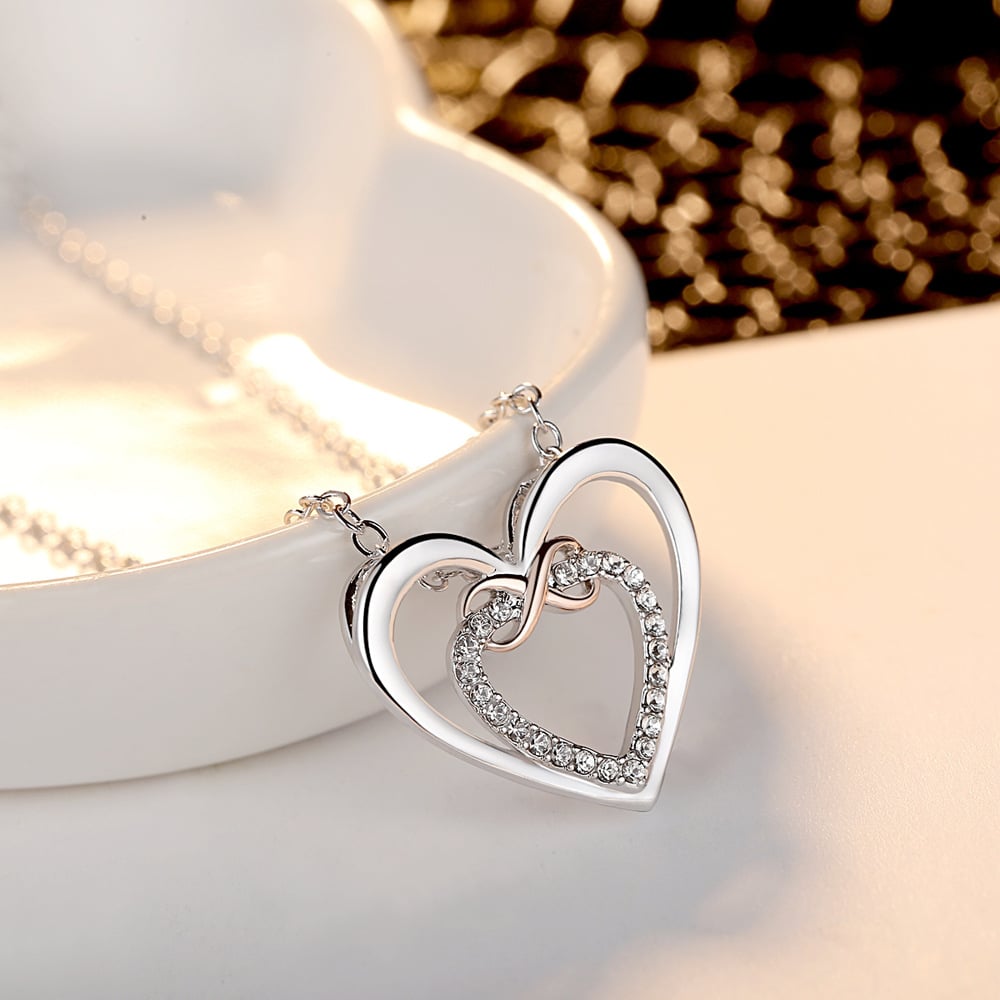 HOT SALE 75% OFF 🎁 For Granddaughter/Daughter 🧡-Always Keep Me in Your Heart for You are Always in Mine Two hearts Infinity Necklace