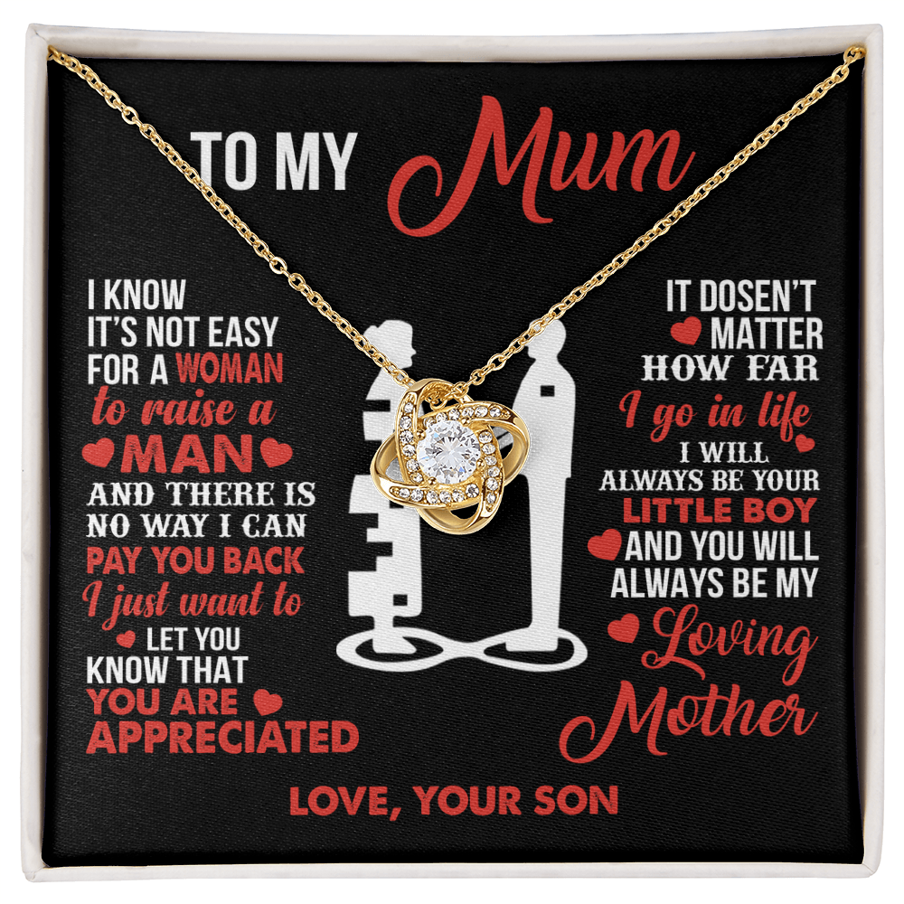 To My Mum - Your Little Boy - Knot Necklace