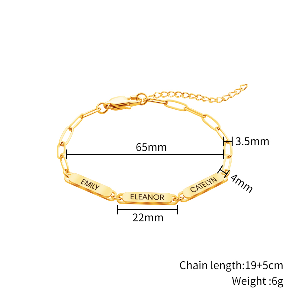 Mother's Day Gift Personalized Chain Link Bracelet With Custom Charms