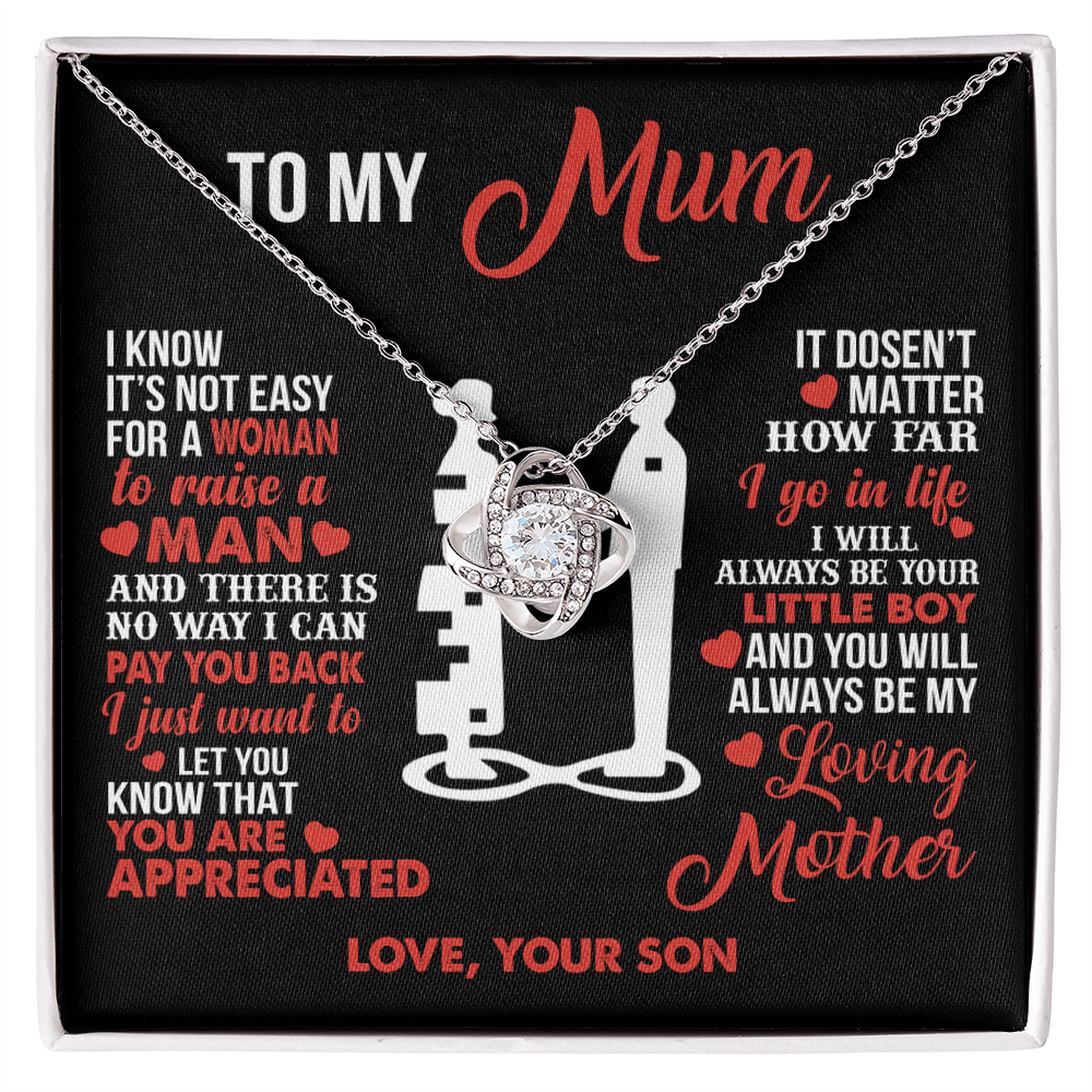 To My Mum - Your Little Boy - Knot Necklace