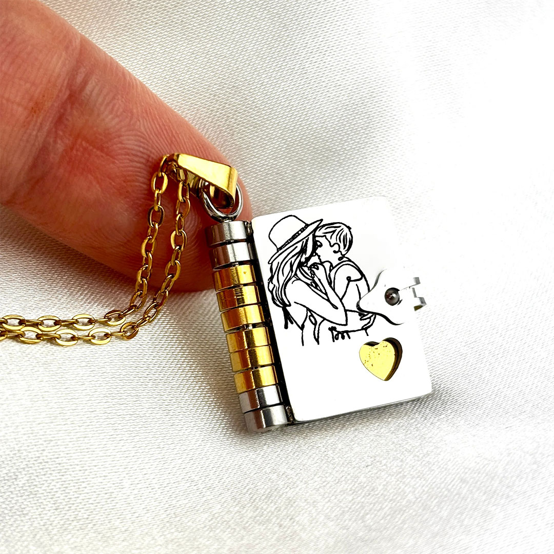 For Grandson - My Beloved Grandson Book Necklace