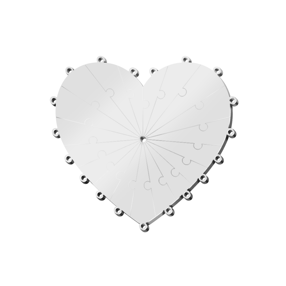 Family/Sibling/BFF Gift Personalized Heart Puzzle Pieces Necklace or Bracelet