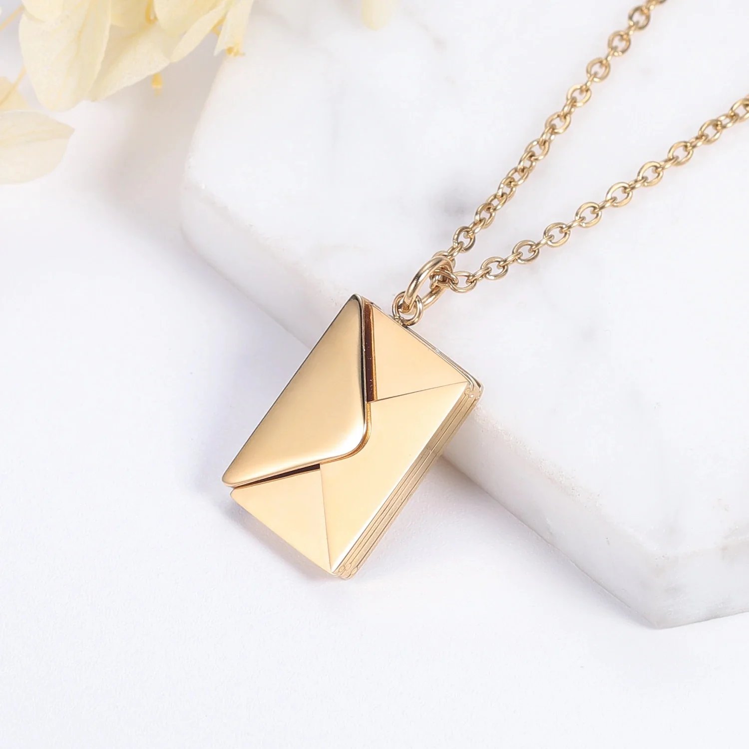 Custom Love Photo Letter Envelope Necklace