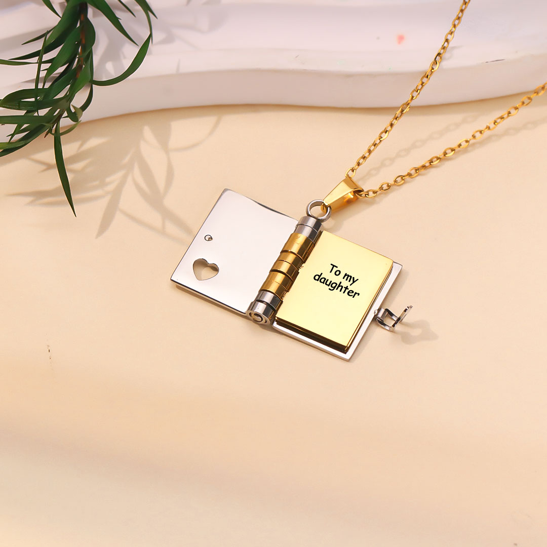 For Daughter - You're My Sunshine Book Necklace