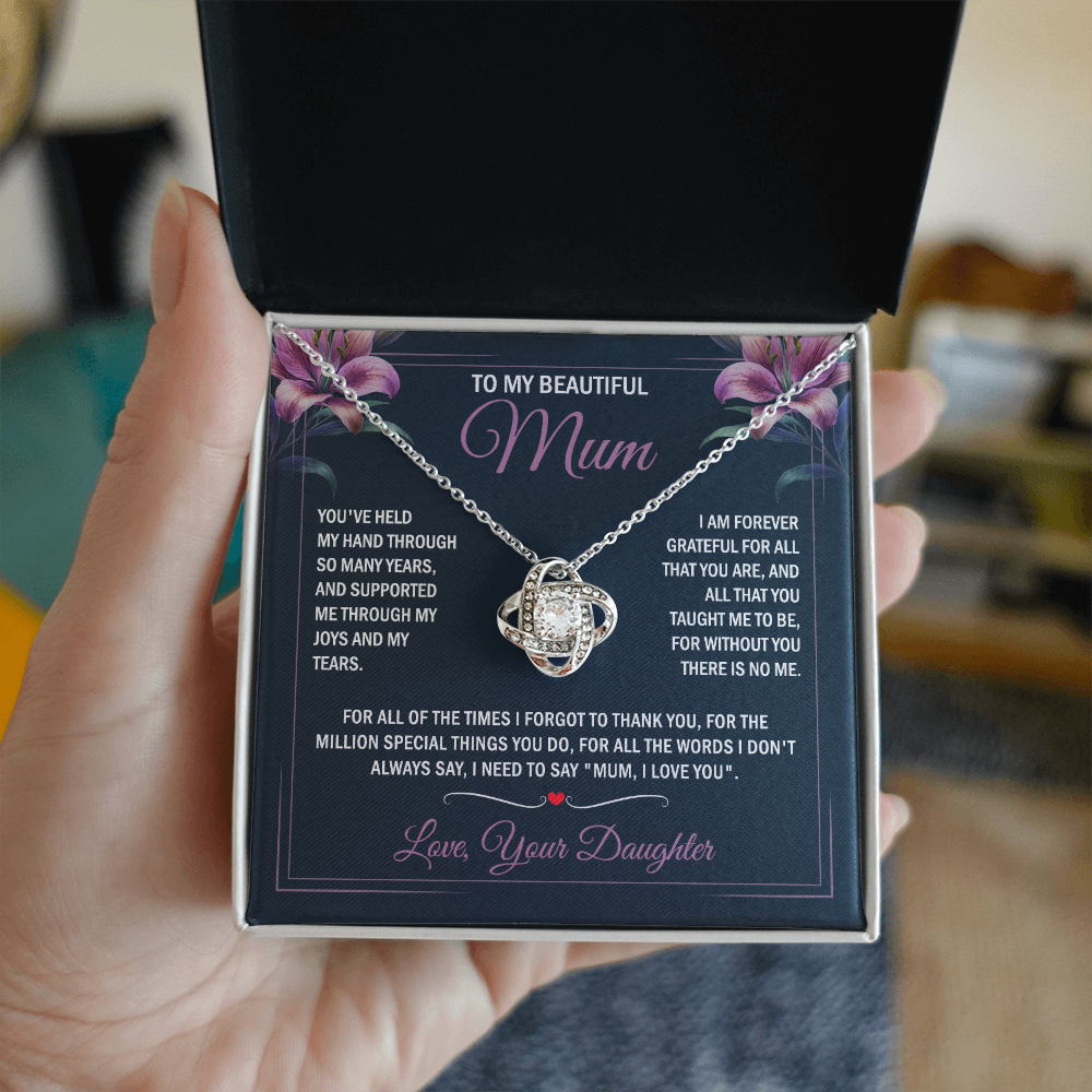 To My Beautiful Mum - Joy & Tears - Knot Necklace