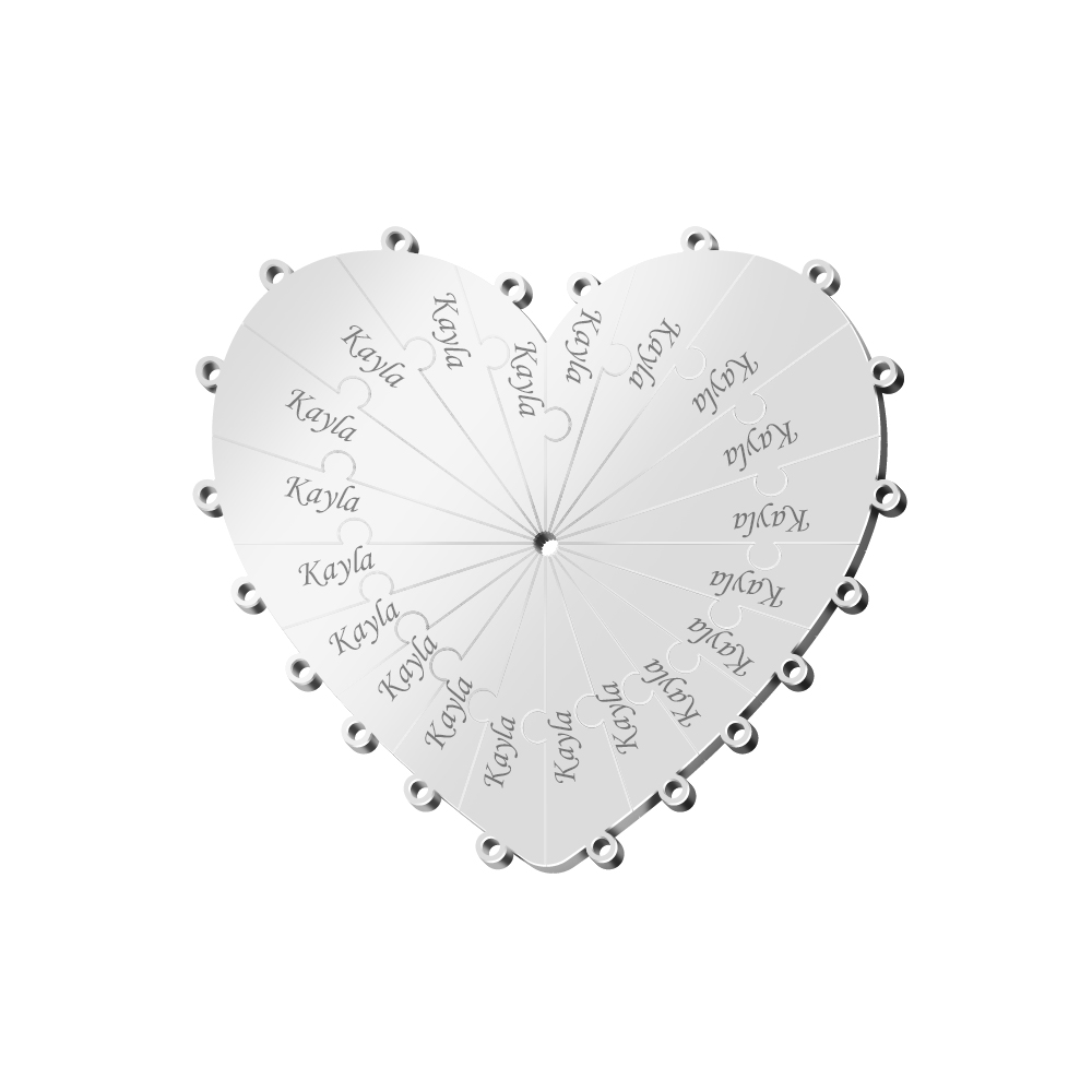 Family/Sibling/BFF Gift Personalized Heart Puzzle Pieces Necklace or Bracelet