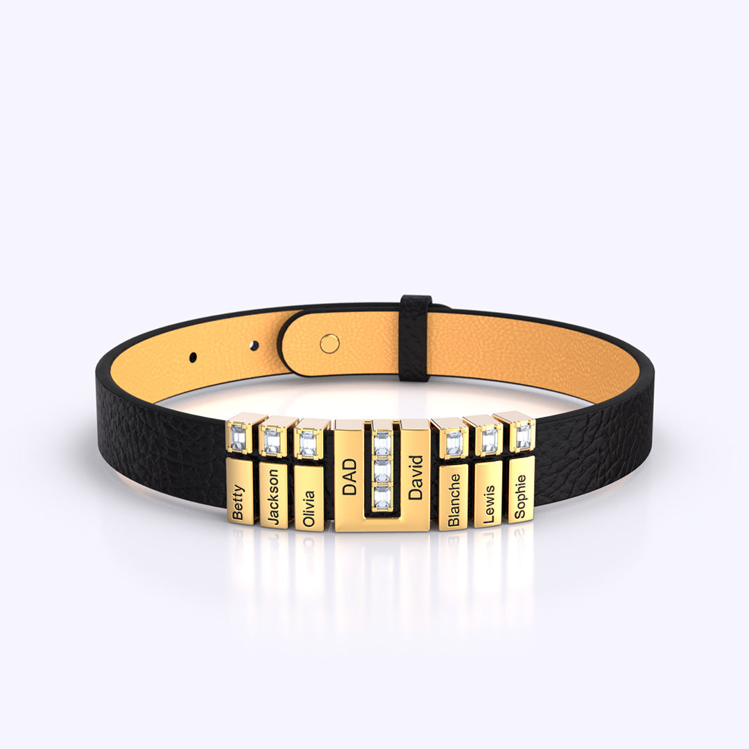 Christmas Gift Men's Bracelet With Diamond Charms for Dad