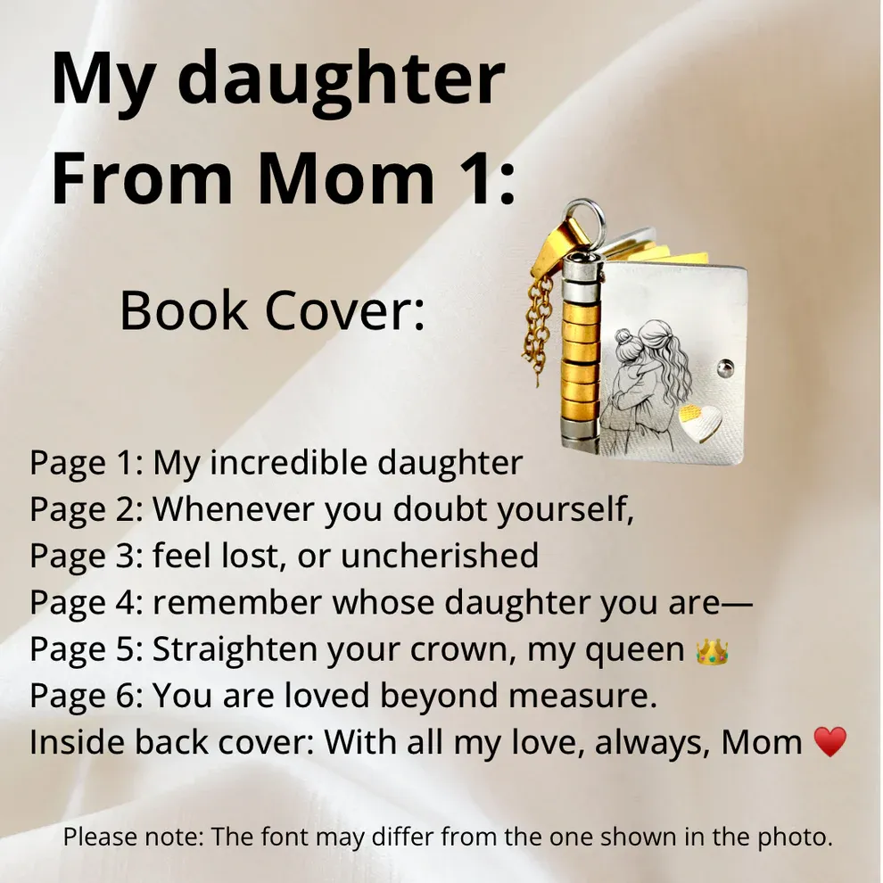 For Daughter - Remember Whose Daughter You Are Book Necklace