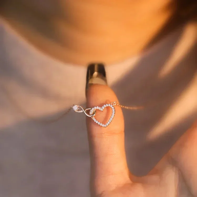 For Granddaughter - I Love You Forever & Always Infinity Heart Necklace