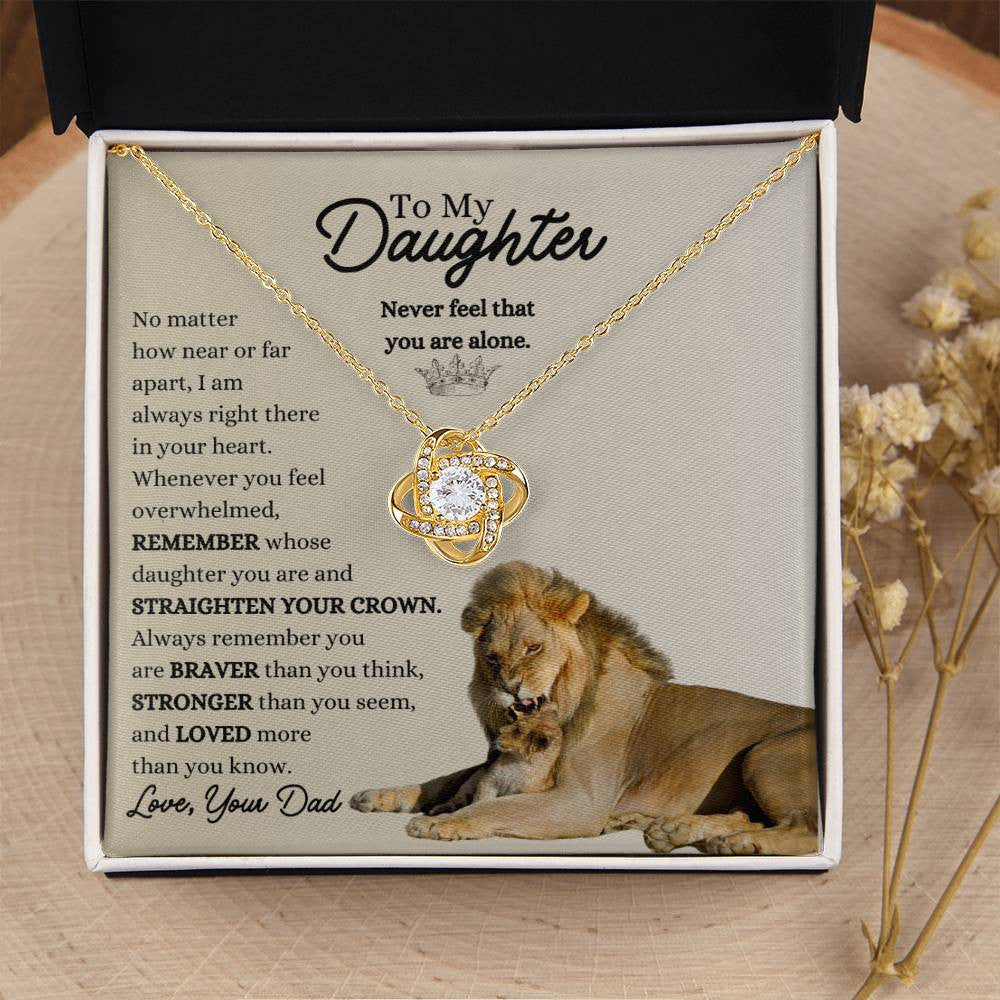 To My Daughter – Always Remember You Are Loved, Inspirational Necklace from Dad
