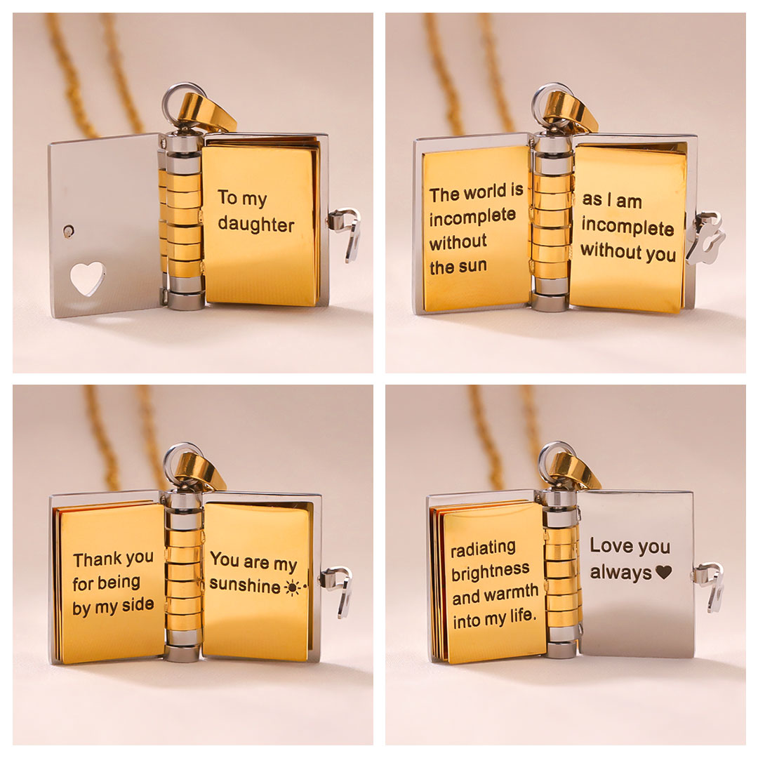 For Daughter - You're My Sunshine Book Necklace