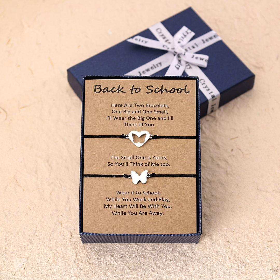 Back To School Butterfly Bracelet Set, Adjustable Bracelets Gift With Gift Card Set For Kids