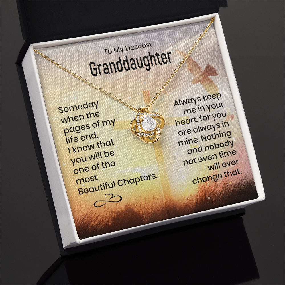 To My Granddaughter - Heart Melt Message - Knot Necklace