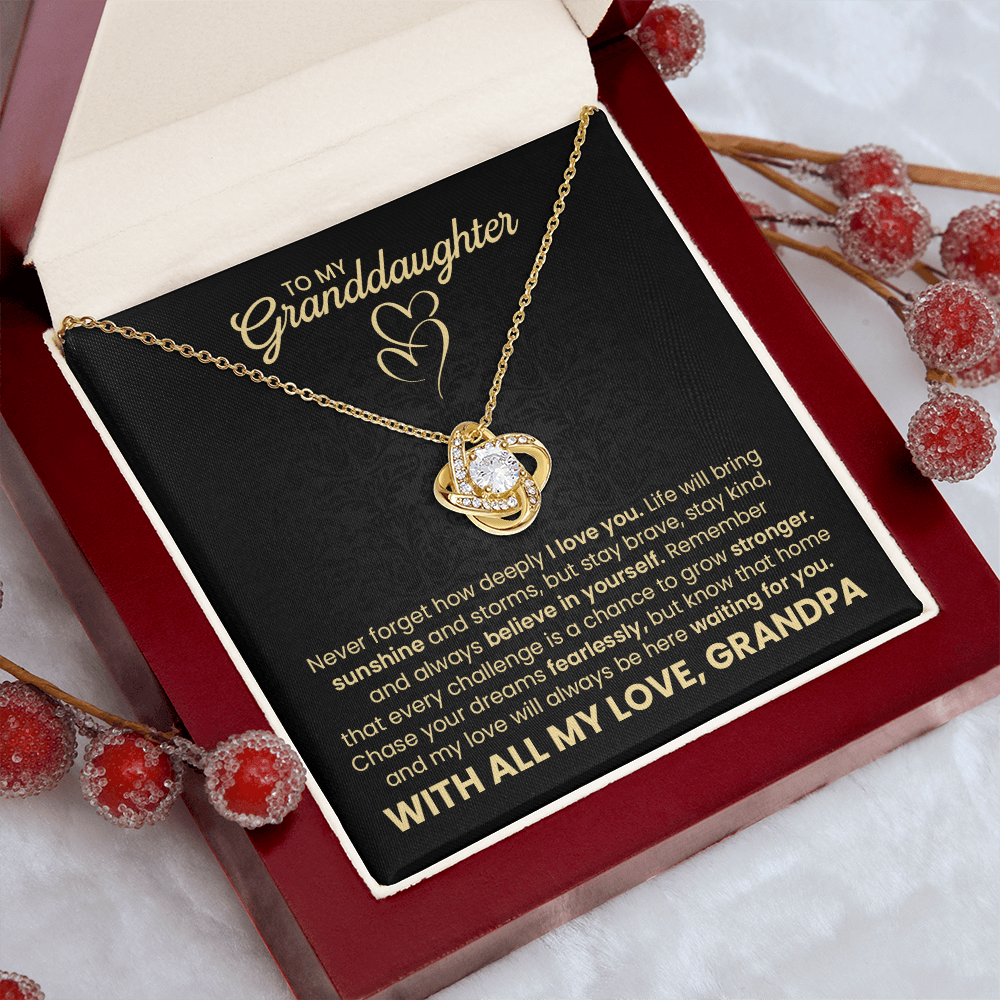 Never Forget How Deeply I Love You - Necklace for Granddaughter