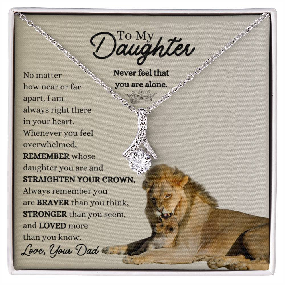To My Daughter – Always Remember You Are Loved, Inspirational Necklace from Dad
