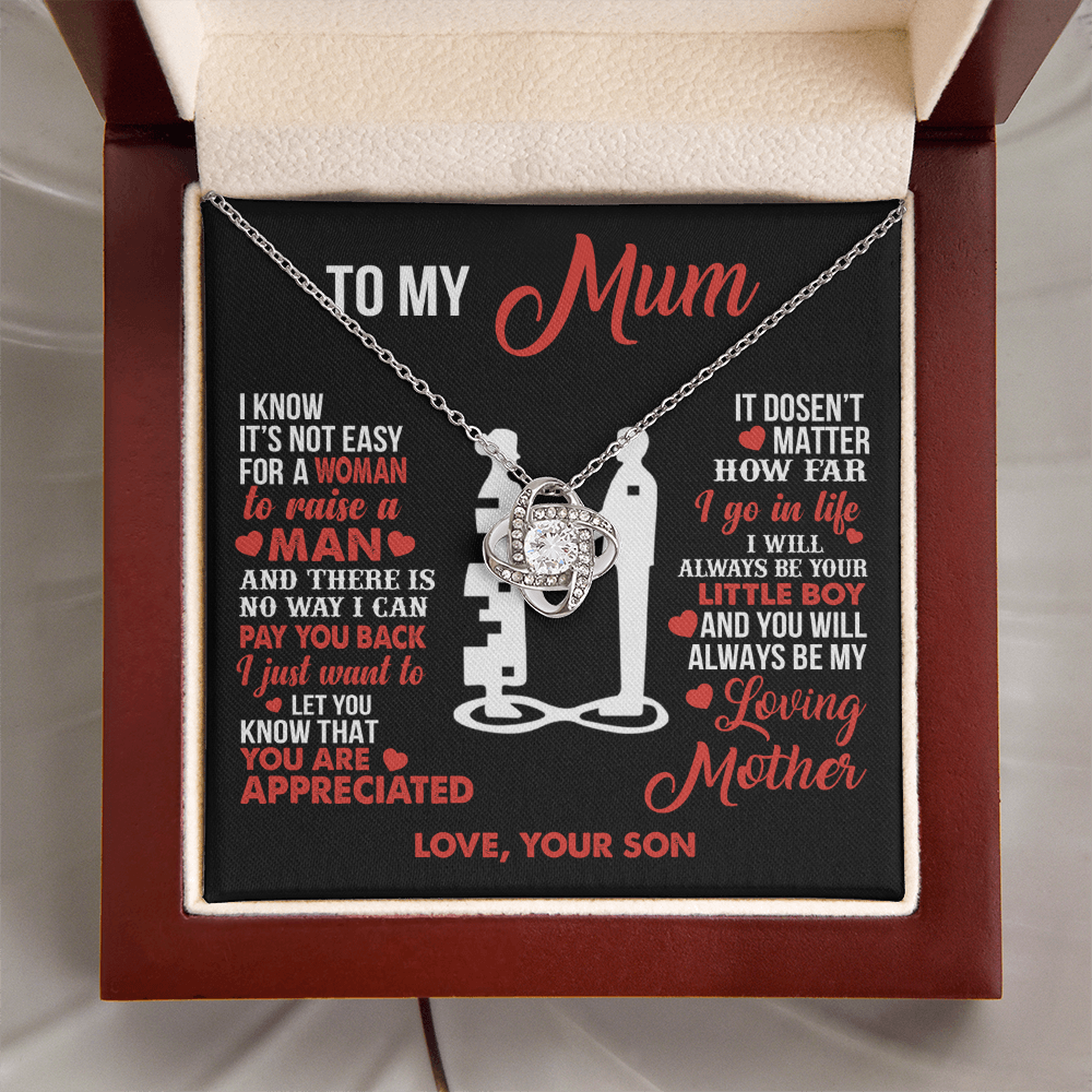 To My Mum - Your Little Boy - Knot Necklace