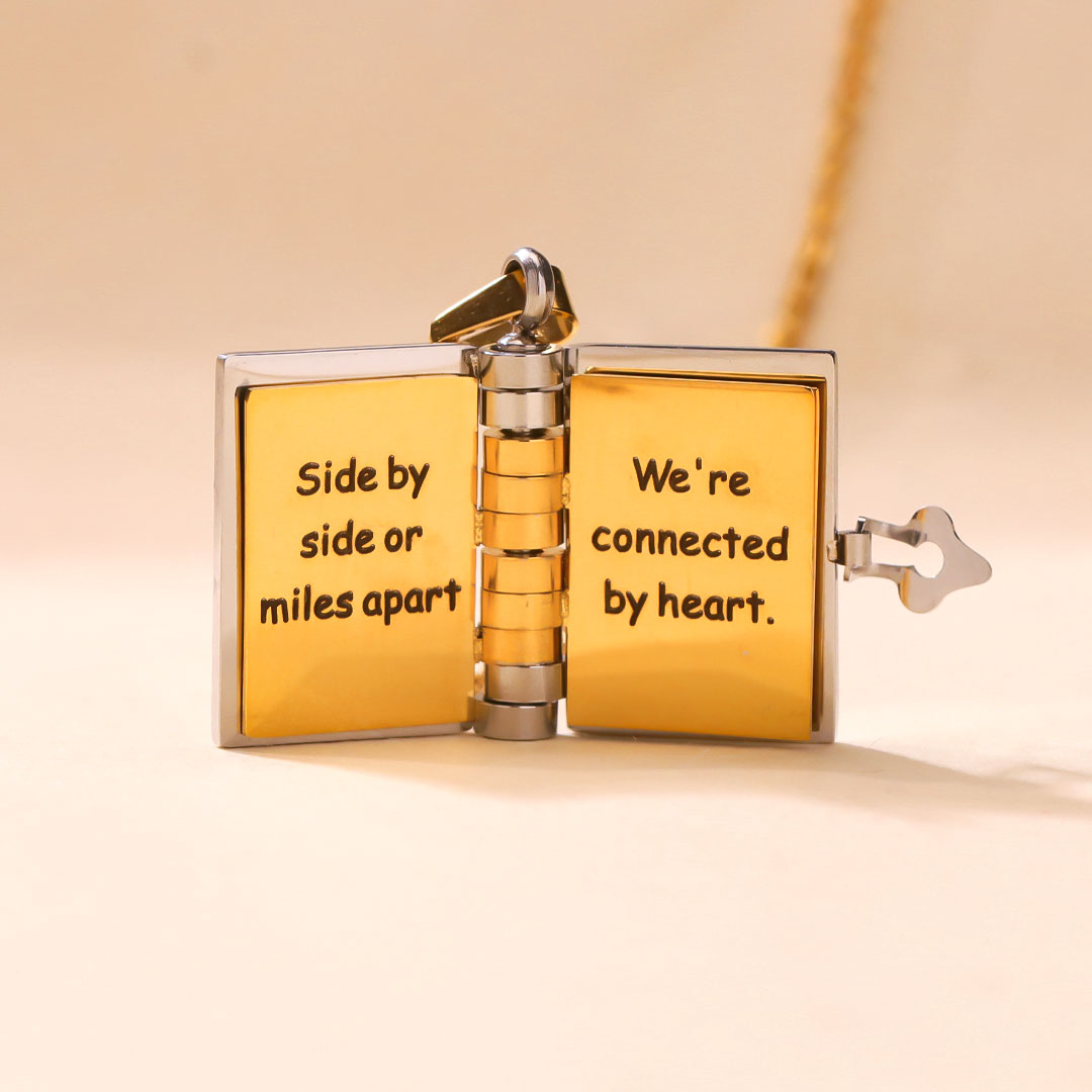 For Granddaughter - A Link That Can Never Be Undone Book Necklace