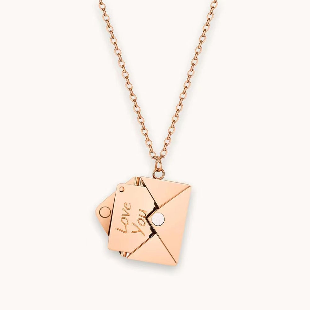 Custom Love Photo Letter Envelope Necklace
