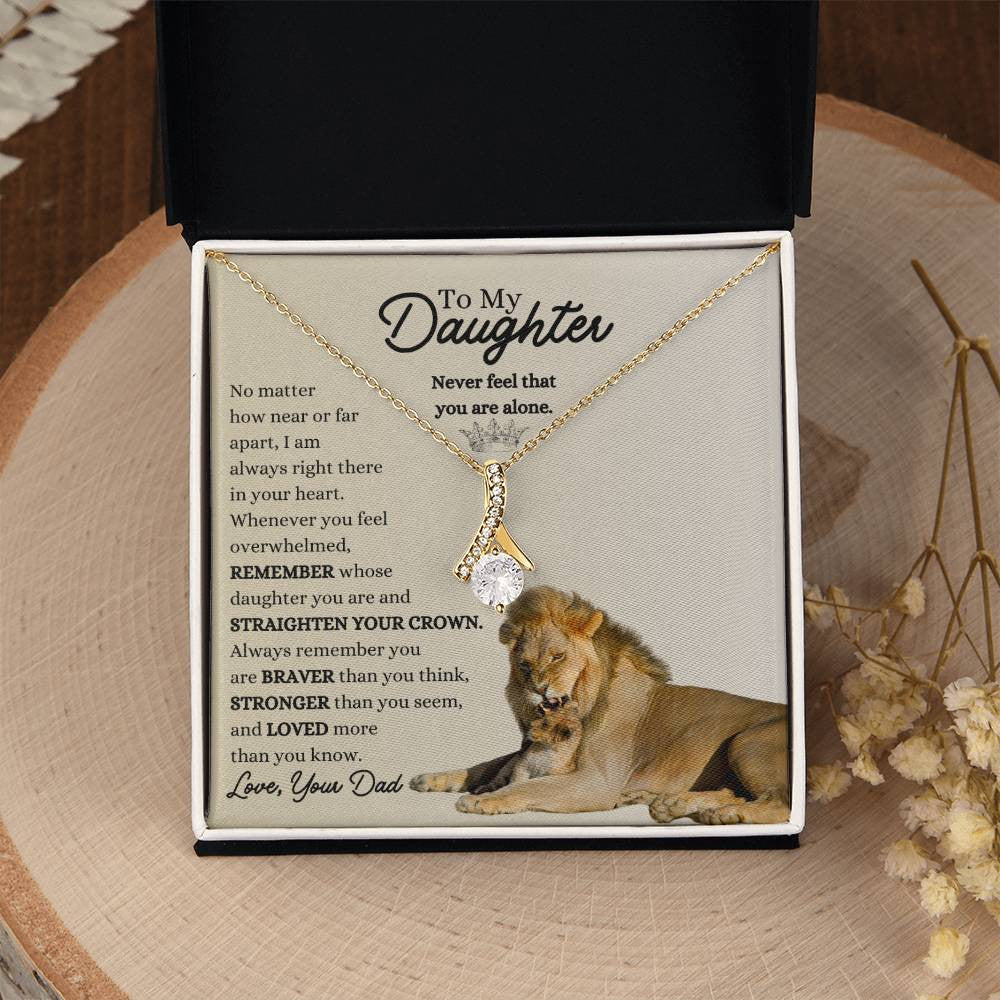 To My Daughter – Always Remember You Are Loved, Inspirational Necklace from Dad