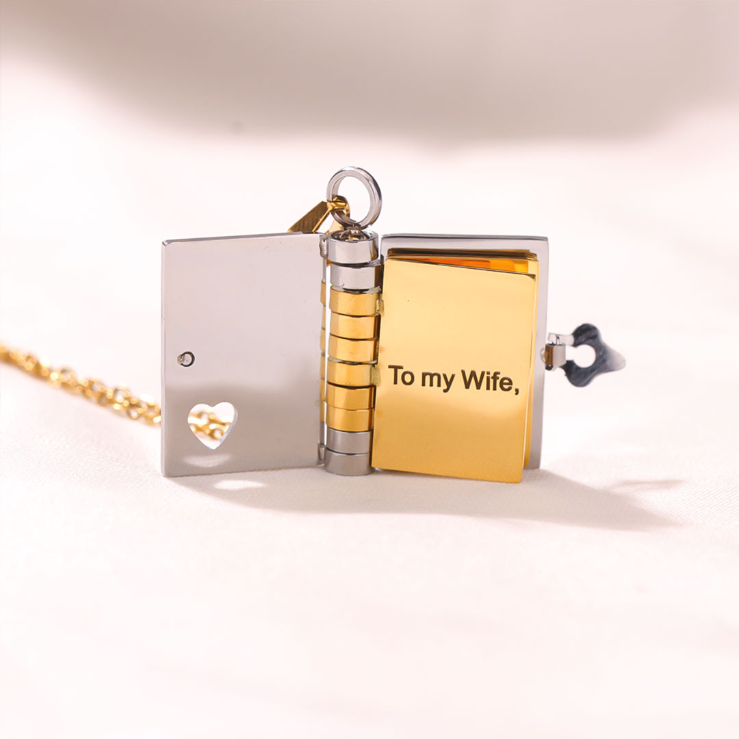 For Wife-Own a book necklace