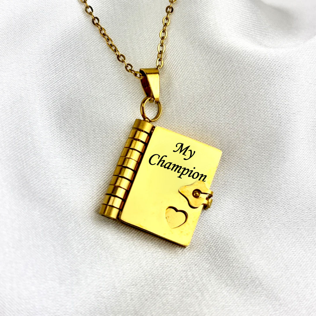 For Son - My Champion Book Necklace