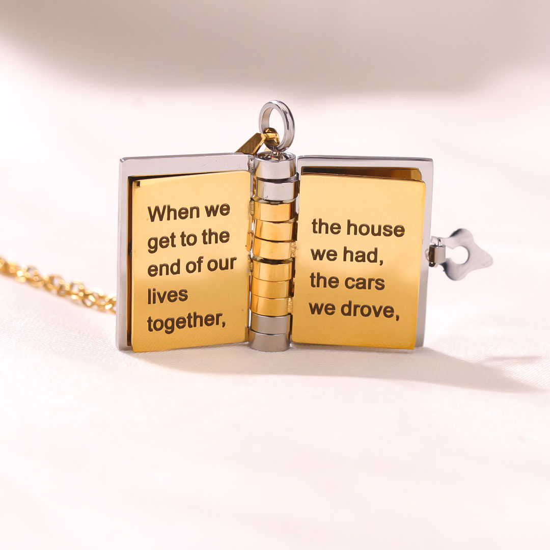 For Wife-Own a book necklace