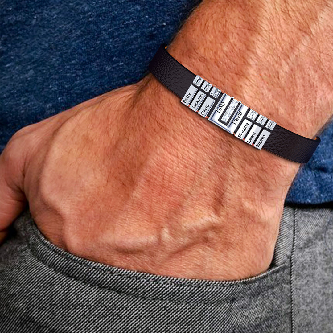 Christmas Gift Men's Bracelet With Diamond Charms for Dad