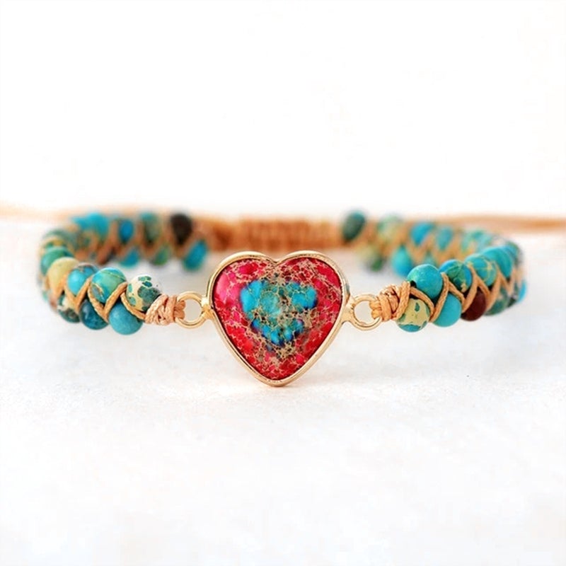 To My Granddaughter - Passionate Heart Jasper Bracelet