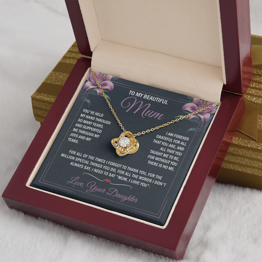 To My Beautiful Mum - Joy & Tears - Knot Necklace