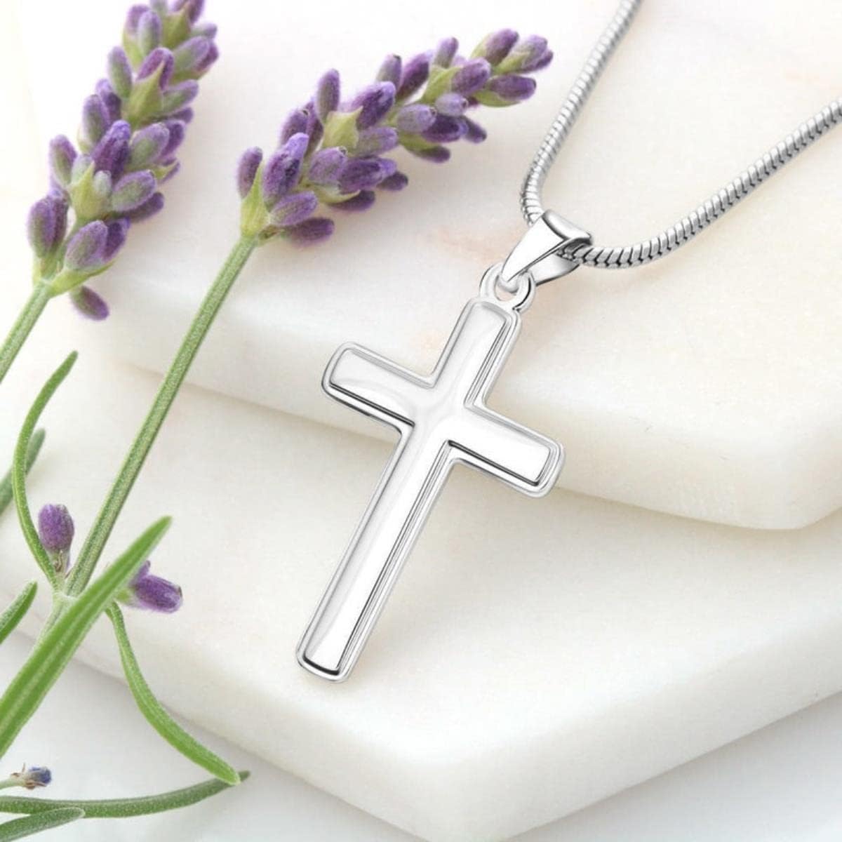Granddaughter Baptism Cross Necklace