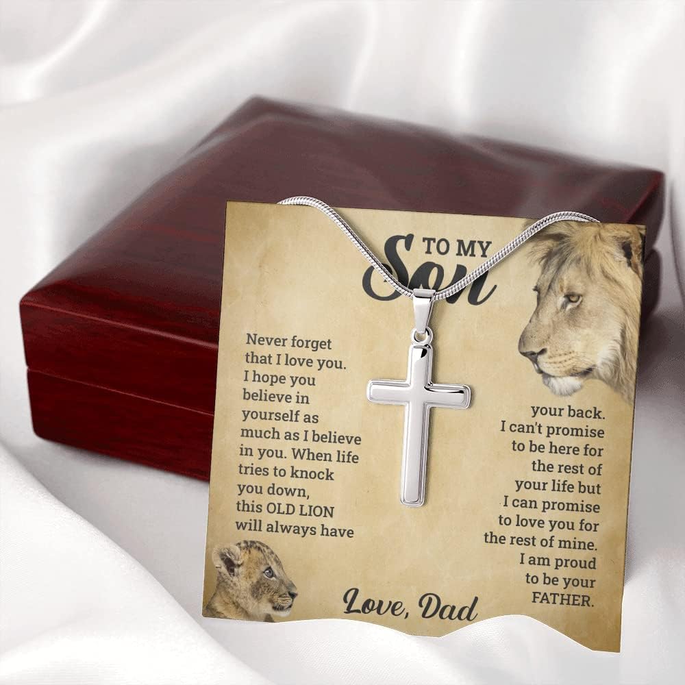 To My Son, Believe in yourself  - Cross Necklace