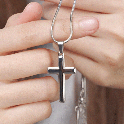 To My Son - Stand Tall - Cross Necklace