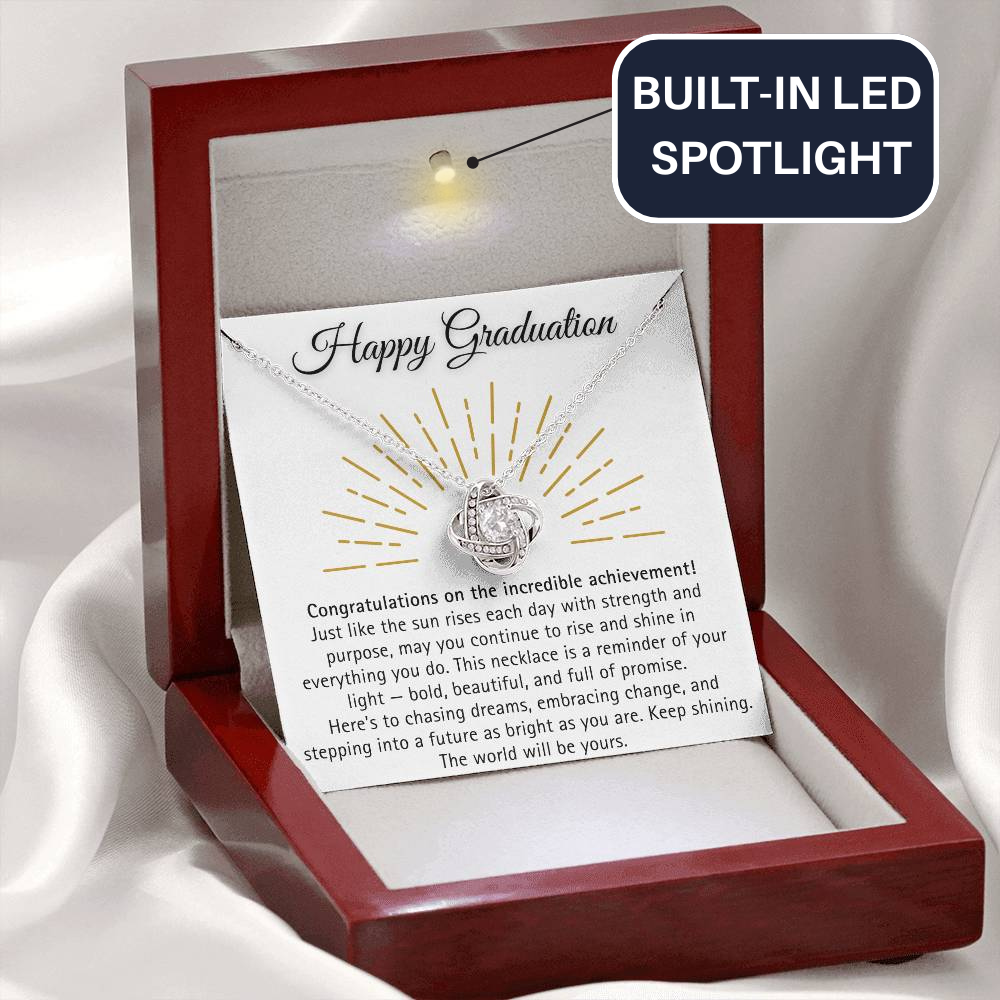 [Almost Sold Out] Happy Graduation Necklace with Message Card - The World will be yours