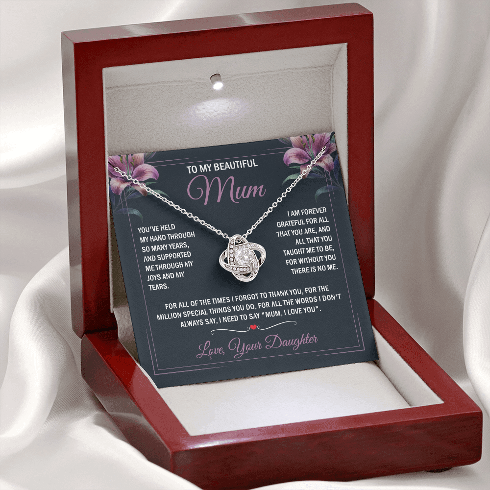 To My Beautiful Mum - Joy & Tears - Knot Necklace