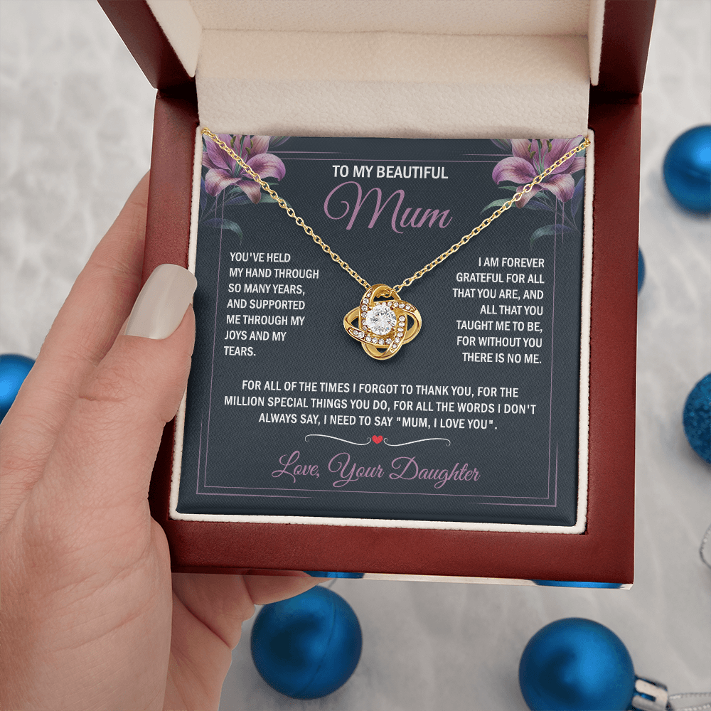 To My Beautiful Mum - Joy & Tears - Knot Necklace