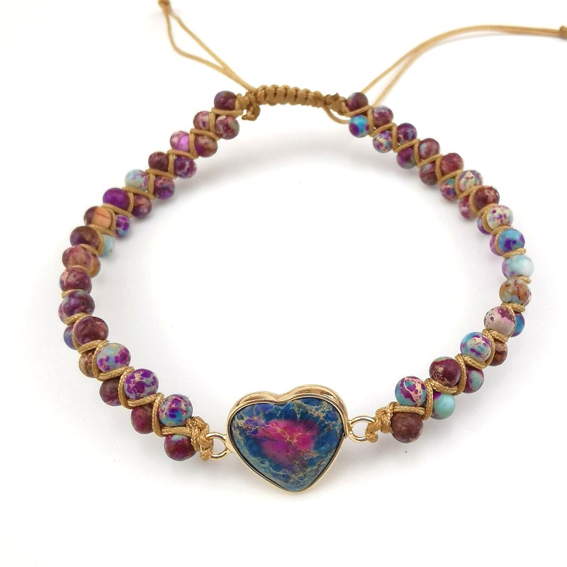 To My Granddaughter - Passionate Heart Jasper Bracelet