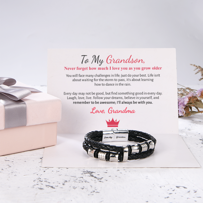 To My Grandson, I Will Always Be With You Bracelet