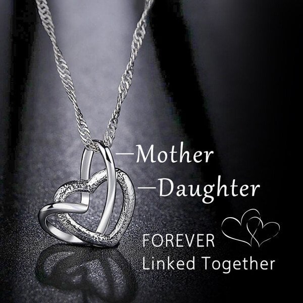 2024 💕Interlocking Heart Necklace - Mother & Daughter 👩👧 Forever Linked Together