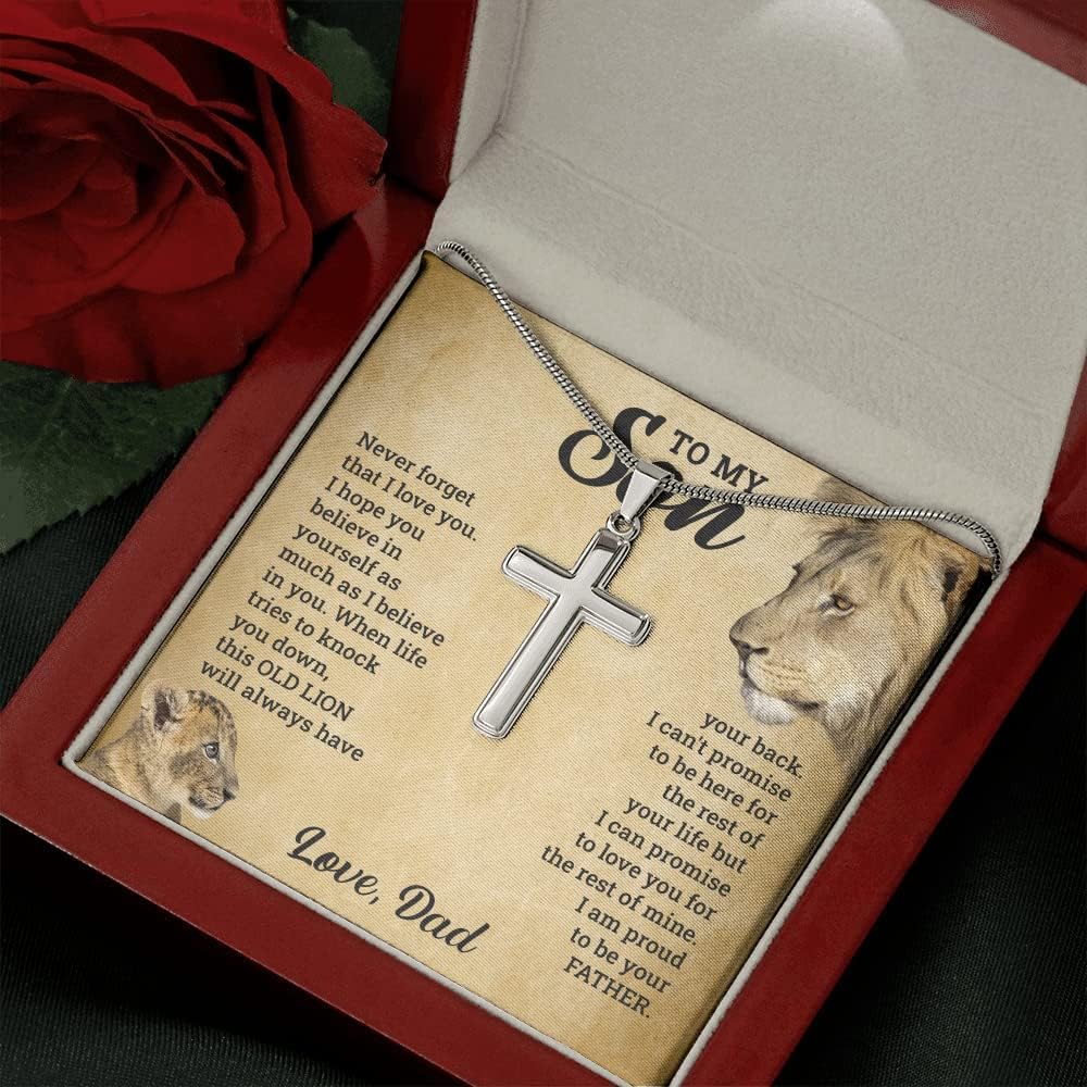To My Son, Believe in yourself  - Cross Necklace