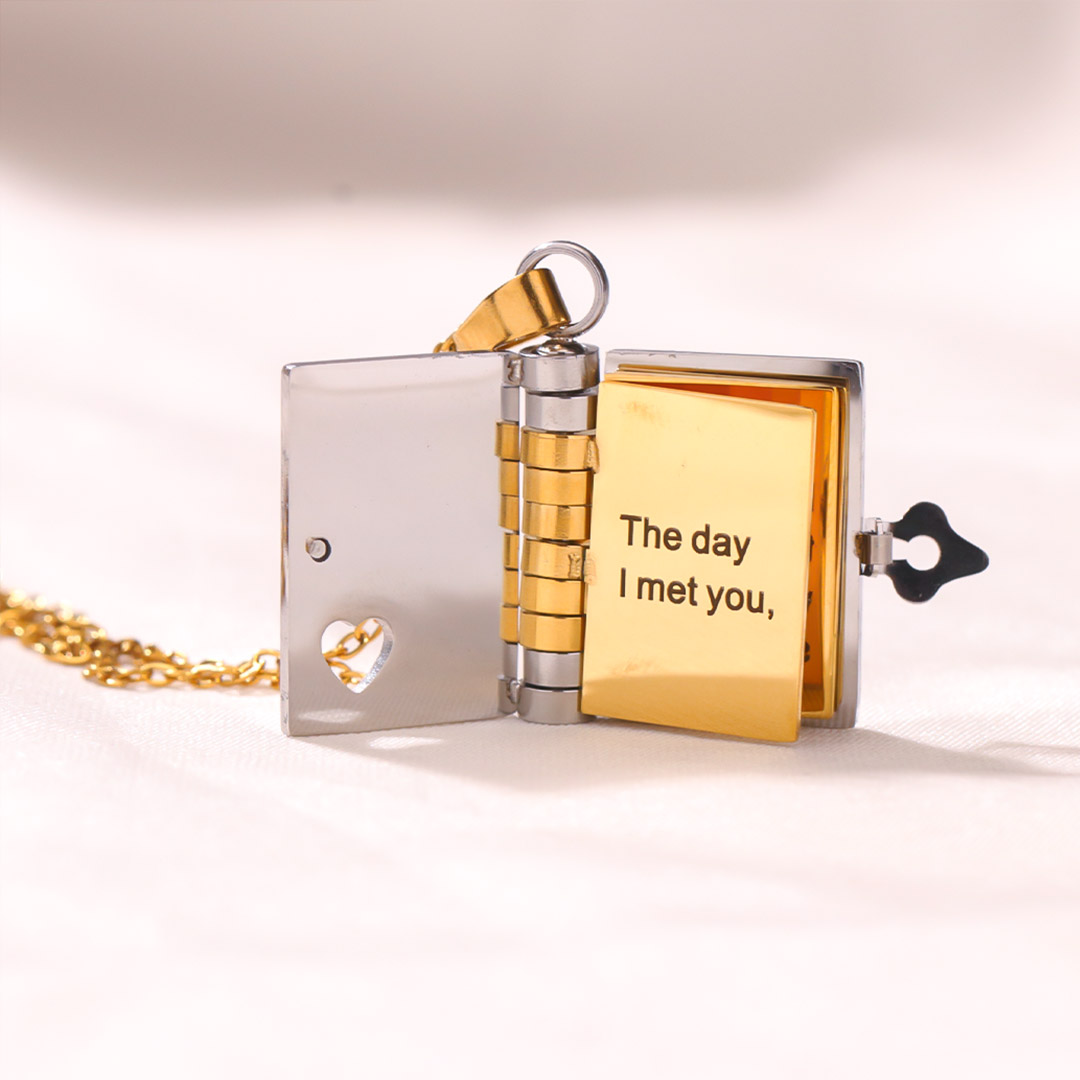 For Love - Love You Until I Die Book Necklace