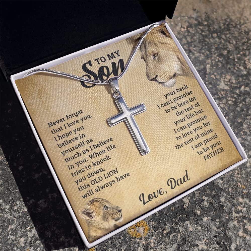 To My Son, Believe in yourself  - Cross Necklace
