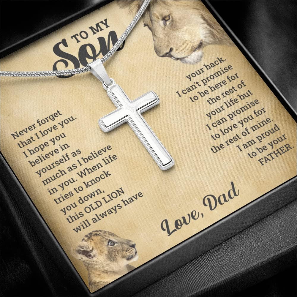 To My Son, Believe in yourself  - Cross Necklace