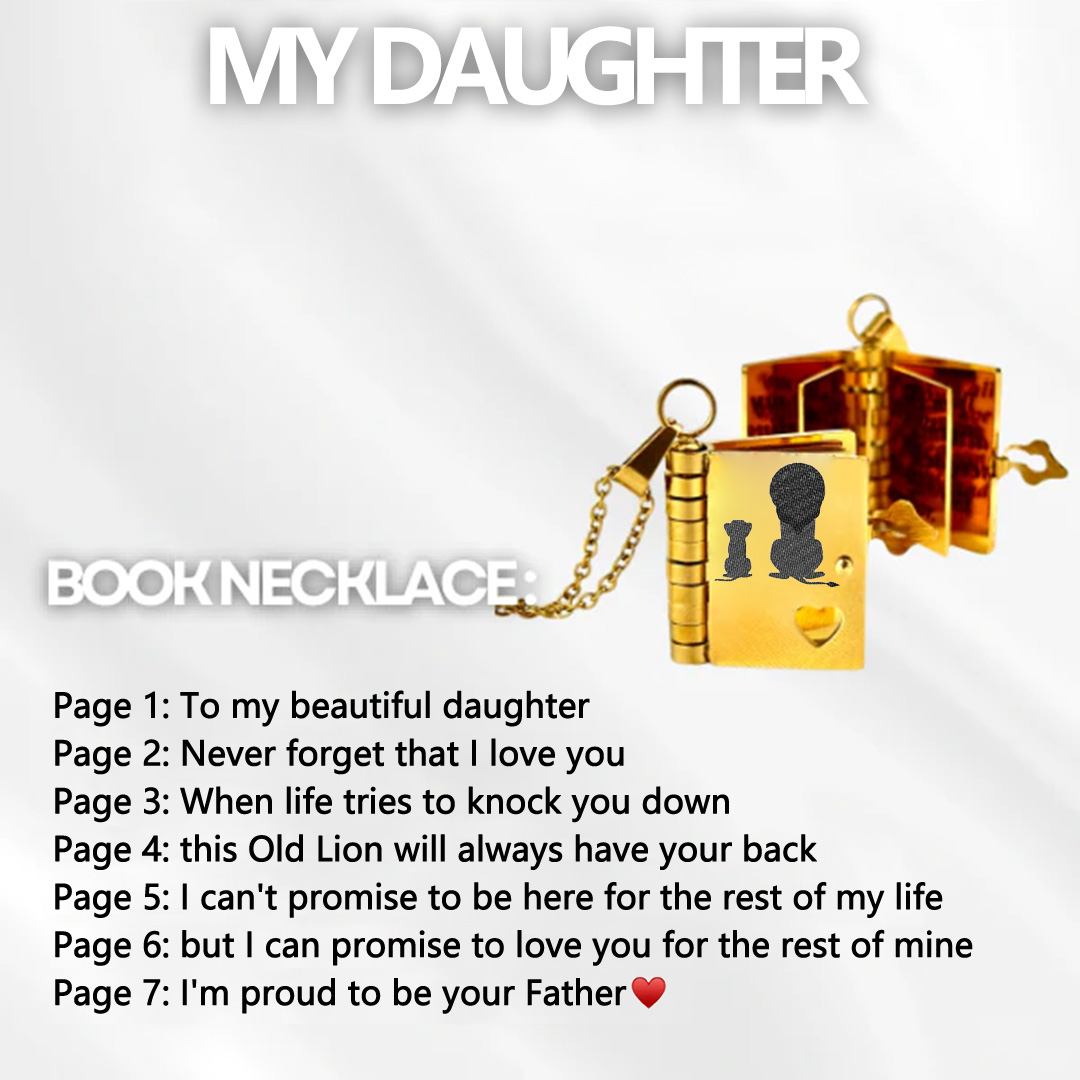 For Daughter - I'm Proud to Be Your Father Book Necklace