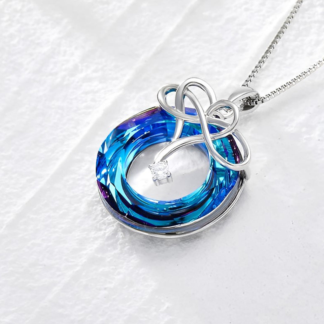 For Daughter - S925 I Love You until Infinity Runs Out Crystal Infinity Necklace