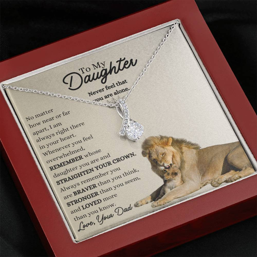 To My Daughter – Always Remember You Are Loved, Inspirational Necklace from Dad