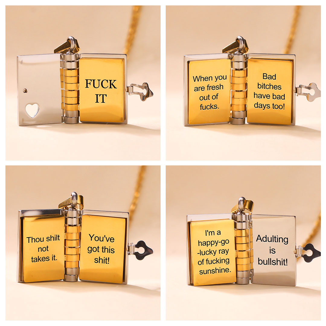 Fuck It Adulting is bullshit Book Necklace