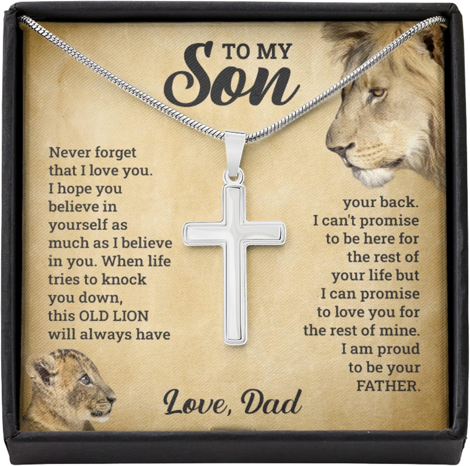 To My Son, Believe in yourself  - Cross Necklace